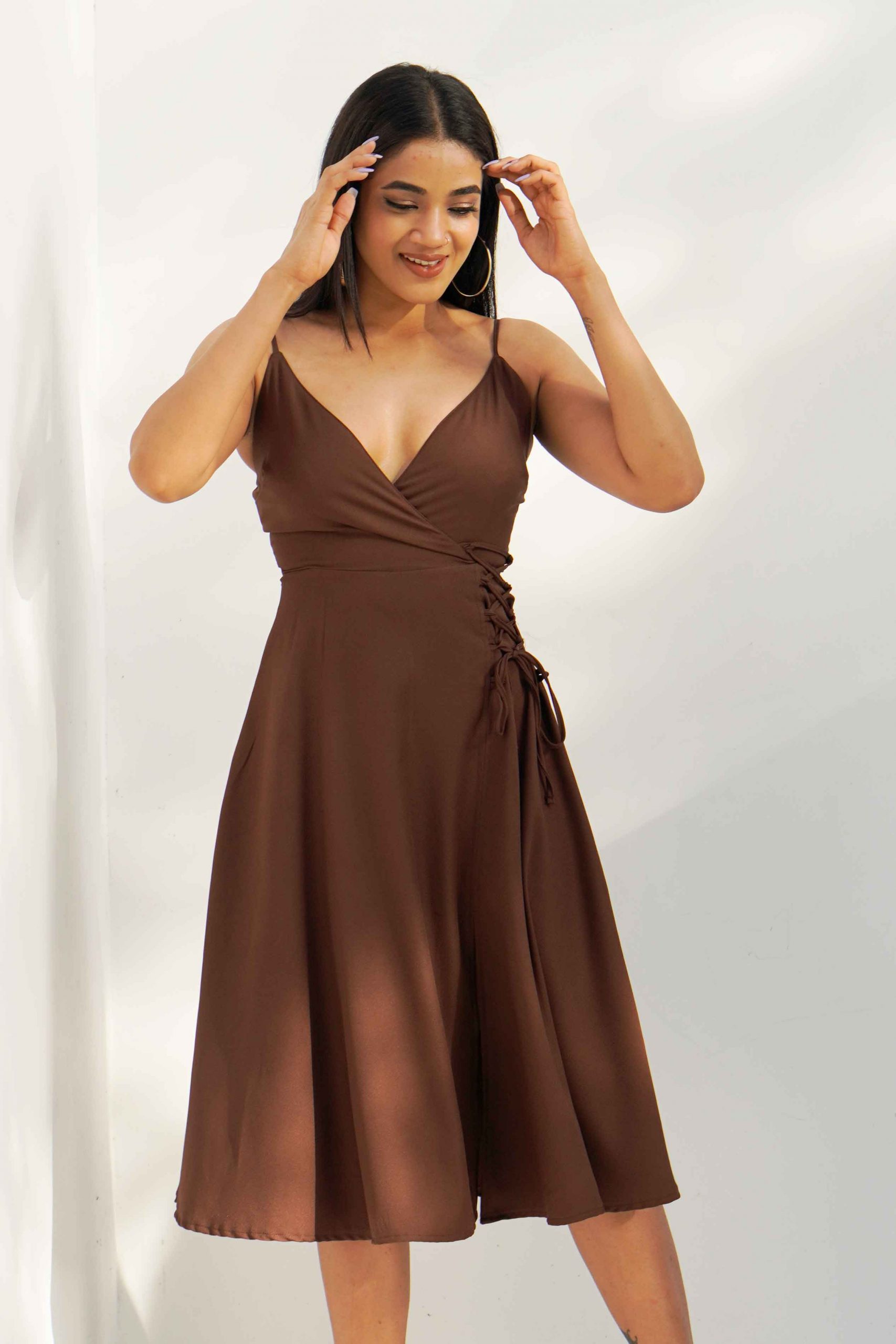 Latiana brown midi dress – Bayleee